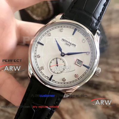 Perfect Replica Patek Philippe Calatrava Watches SS White Face